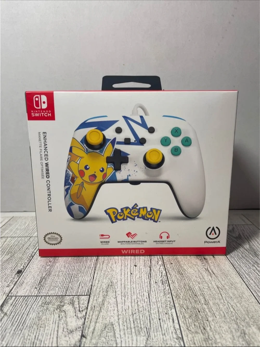 Pikachu White Wired Controller for Nintendo Switch sealed